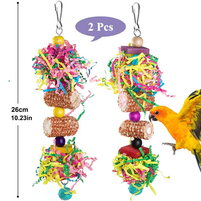 2/3Pcs/lot Bird Parrot Set Colorful Molar Bite Toy