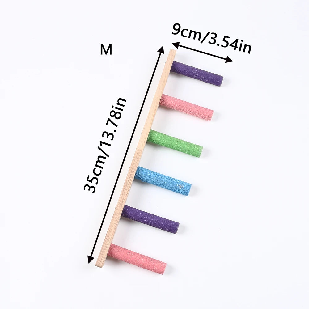 Bird Climbing Ladder Parrot Climbing Perch Stand Toys 4/6/8 Step Wooden