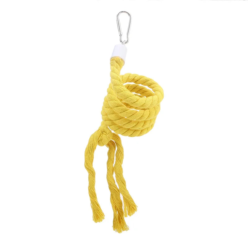 1PC Spiral Cotton Rope Chewing Bar Parrot Swing Climbing Standing Toys
