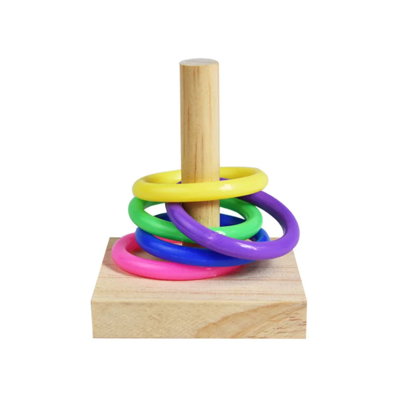 Bird Training Toys Set Wooden Block Puzzle Toys