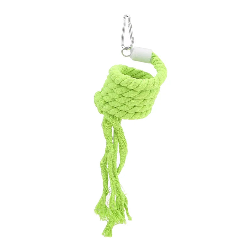 1PC Spiral Cotton Rope Chewing Bar Parrot Swing Climbing Standing Toys