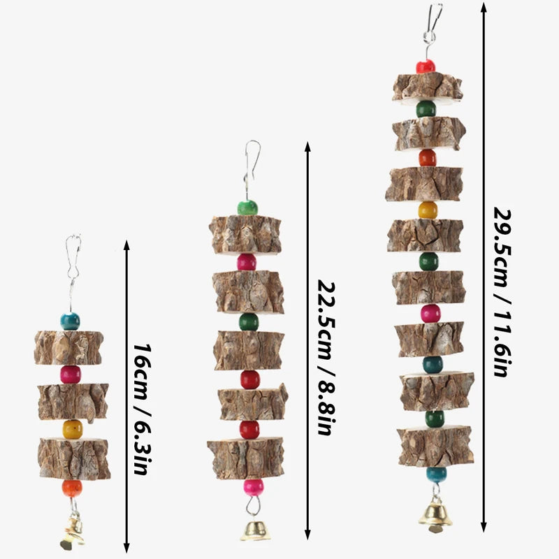 Natural Wooden Parrot Bird Toy