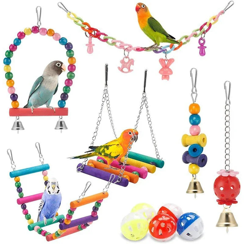 11pcs pack Bird Cage Toys