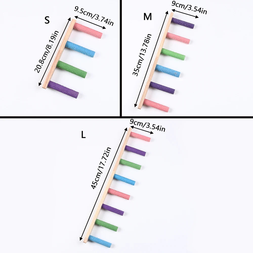 Bird Climbing Ladder Parrot Climbing Perch Stand Toys 4/6/8 Step Wooden