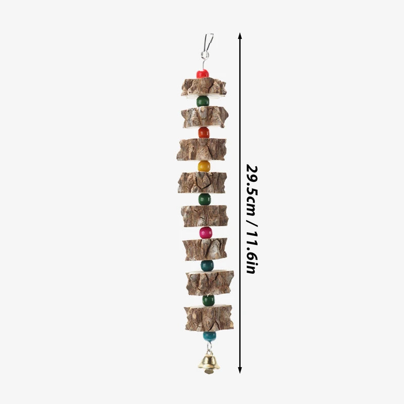 Natural Wooden Parrot Bird Toy