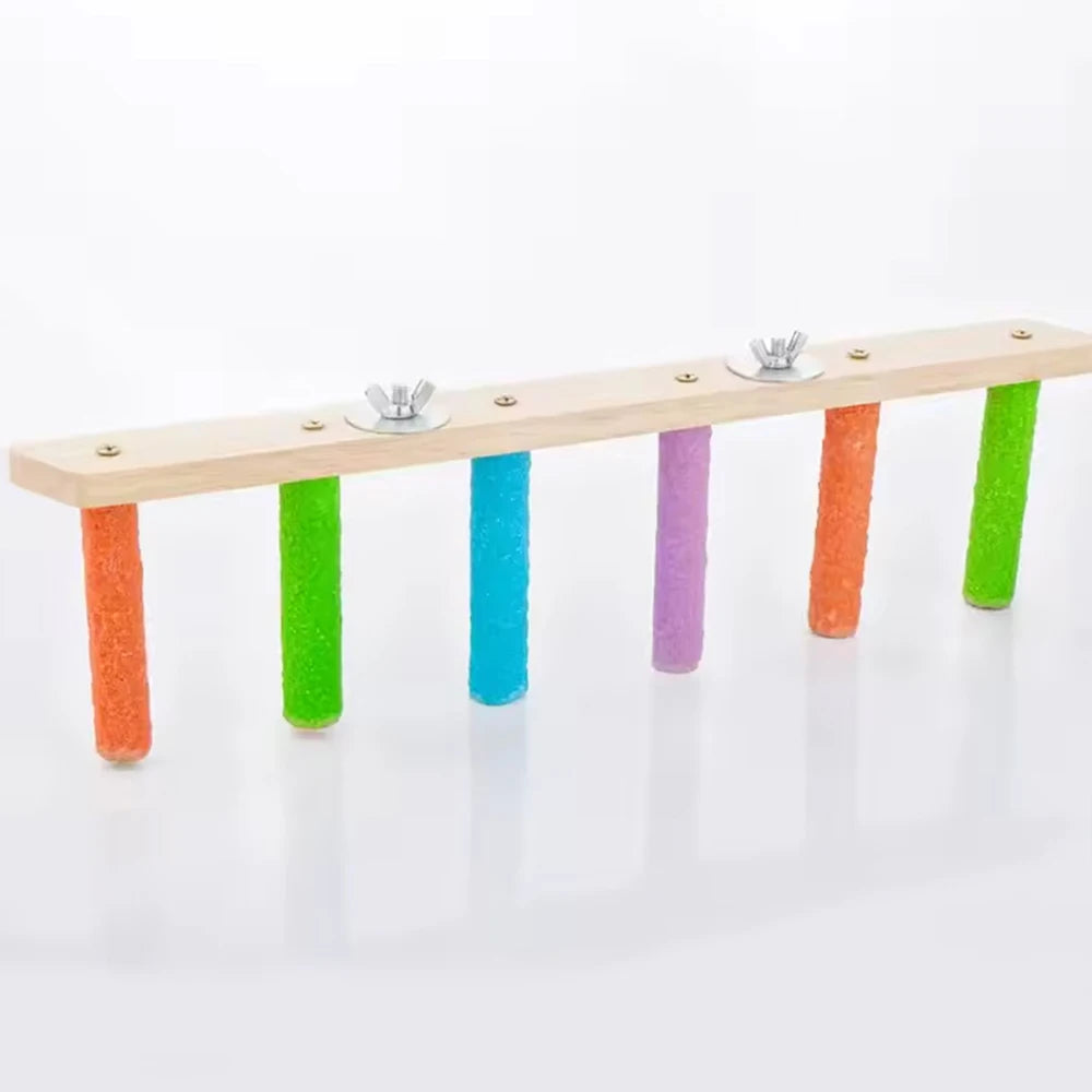 Bird Climbing Ladder Parrot Climbing Perch Stand Toys 4/6/8 Step Wooden