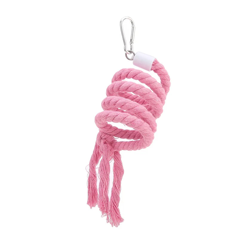 1PC Spiral Cotton Rope Chewing Bar Parrot Swing Climbing Standing Toys