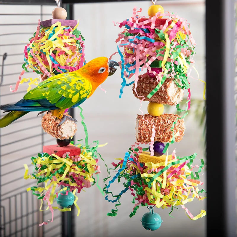 2/3Pcs/lot Bird Parrot Set Colorful Molar Bite Toy