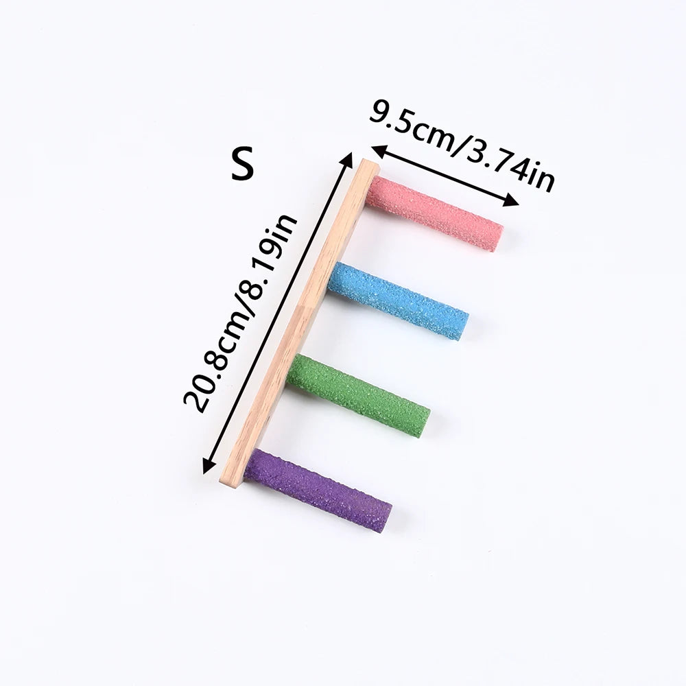 Bird Climbing Ladder Parrot Climbing Perch Stand Toys 4/6/8 Step Wooden