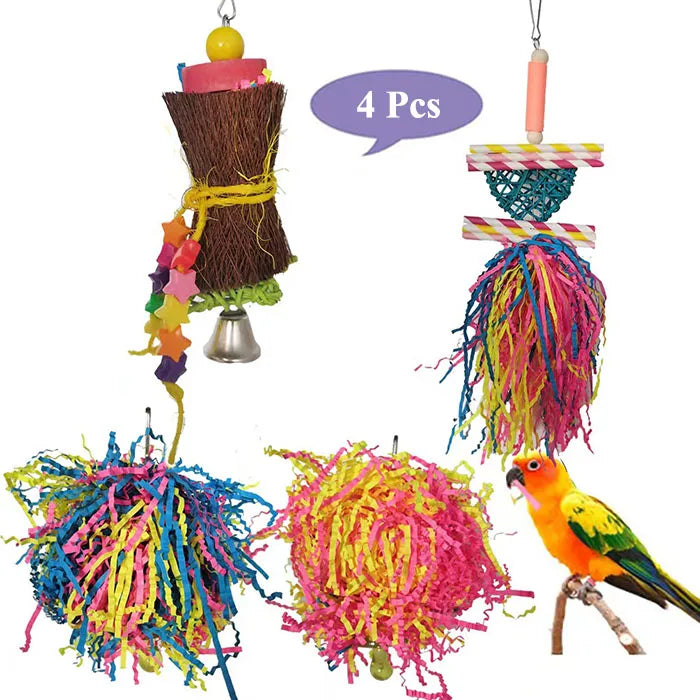 2/3Pcs/lot Bird Parrot Set Colorful Molar Bite Toy