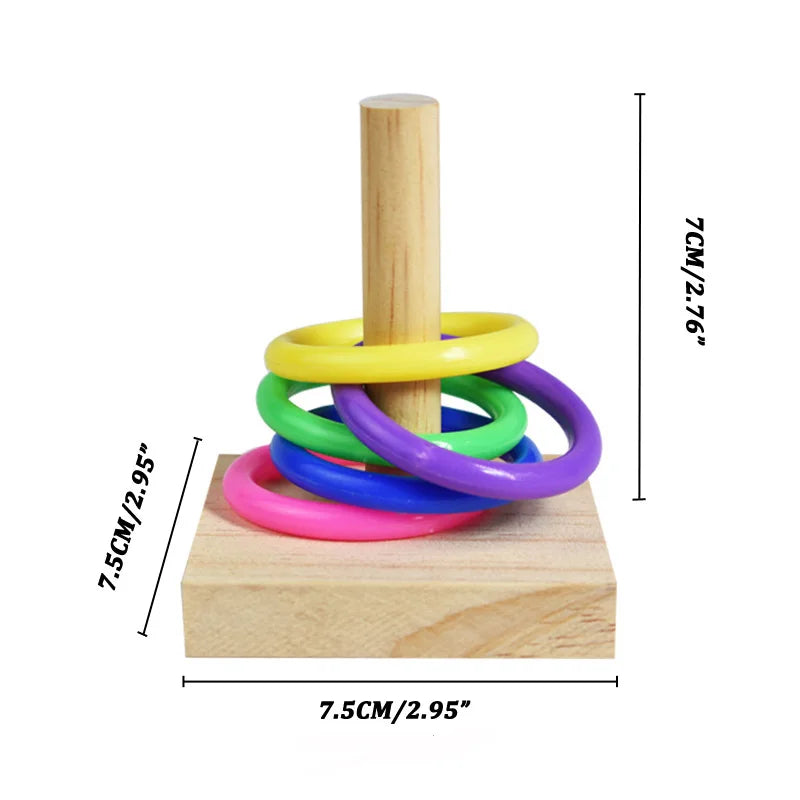 Bird Training Toys Set Wooden Block Puzzle Toys